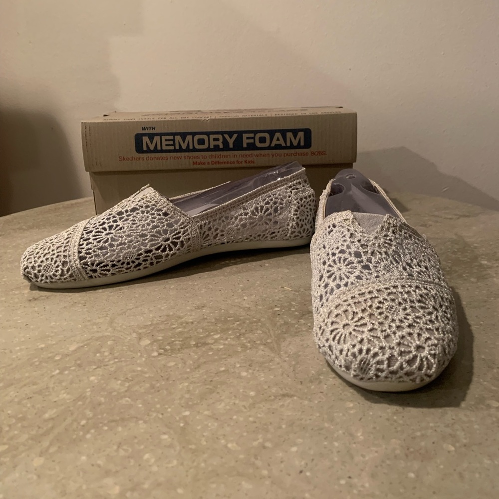 Bobs from Skechers Shoes | Lace Women’s Slip Ons | Unique Crochet Pattern | New